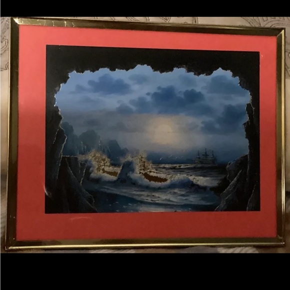A reflective foil art rendition of the Pirate’s Cove oil painting - Picture 4 of 5
